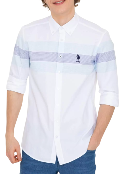 Рубашка с логотипом мужская / Белый / 46