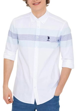 Рубашка с логотипом мужская / Белый / 46