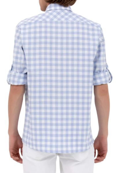 Рубашка с логотипом мужская / Голубой / 44