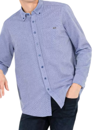 Рубашка с логотипом мужская / Синий / 42