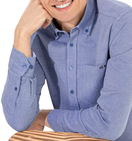 Рубашка с логотипом мужская / Синий / 42