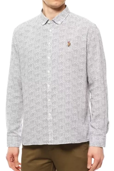 Рубашка с принтом мужская / Тёмно-синий / 46