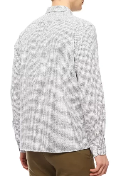 Рубашка с принтом мужская / Тёмно-синий / 46