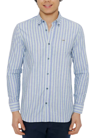 Рубашка с логотипом мужская / Синий / 44