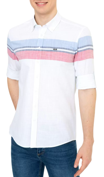 Рубашка с принтом мужская / Белый / 42