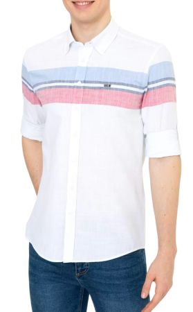 Рубашка с принтом мужская / Белый / 42