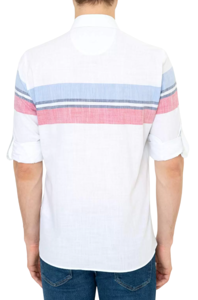 Рубашка с принтом мужская / Белый / 42