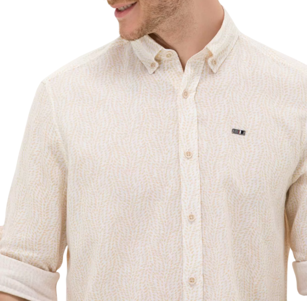 Рубашка хлопковая мужская / Бежевый / 46