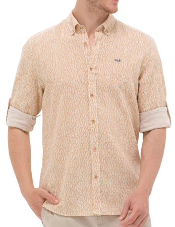 Рубашка с длинным рукавом мужская / Бежевый / 48