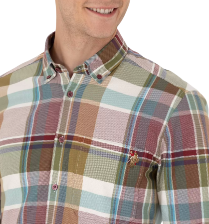 Рубашка с принтом мужская / Бордовый / 48