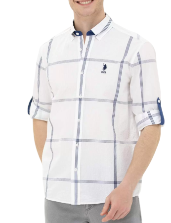 Рубашка с длинным рукавом мужская / Белый / 50