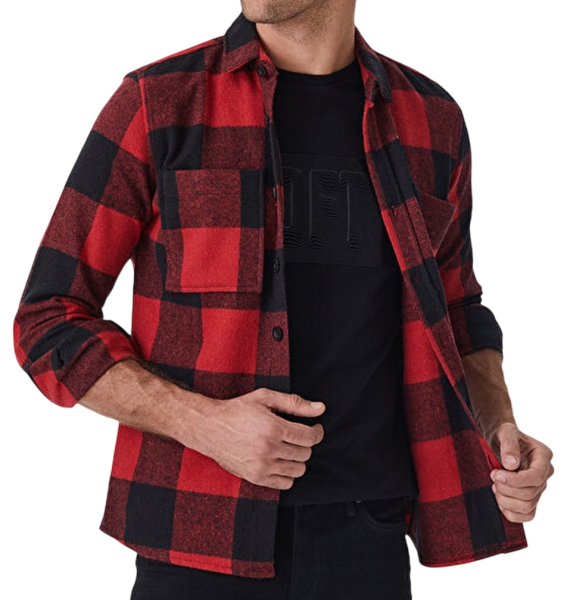 Рубашка в клетку мужская / Красный / 54