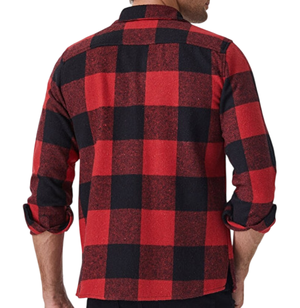 Рубашка в клетку мужская / Красный / 54