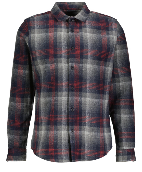 Рубашка в клетку мужская / Темно-серый / 46
