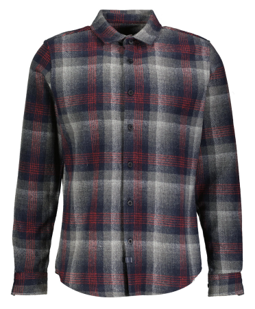 Рубашка в клетку мужская / Темно-серый / 46