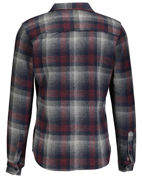 Рубашка в клетку мужская / Темно-серый / 46