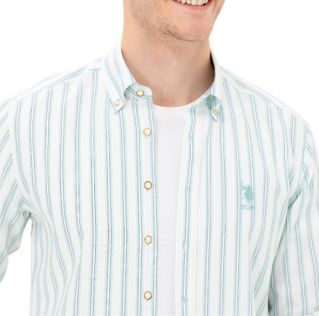 Рубашка с длинным рукавом мужская / Синий / 50