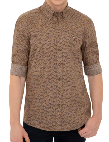 Рубашка с логотипом мужская / Бежевый / 44