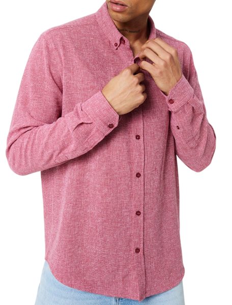 Рубашка прямого кроя мужская / Розовый / 46