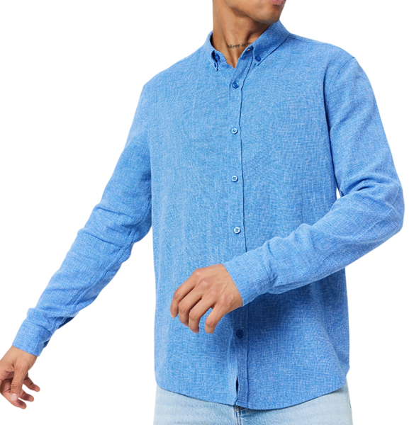 Рубашка прямого кроя мужская / Голубой / 52