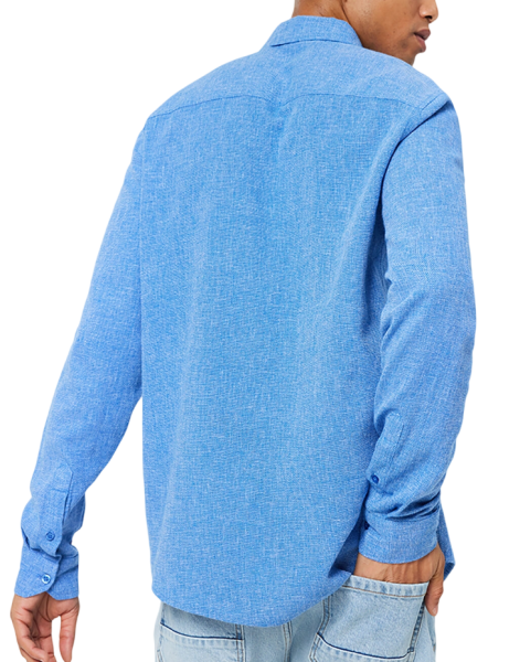 Рубашка прямого кроя мужская / Голубой / 52