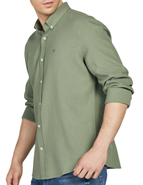 Рубашка прямого кроя мужская / Хаки / 48