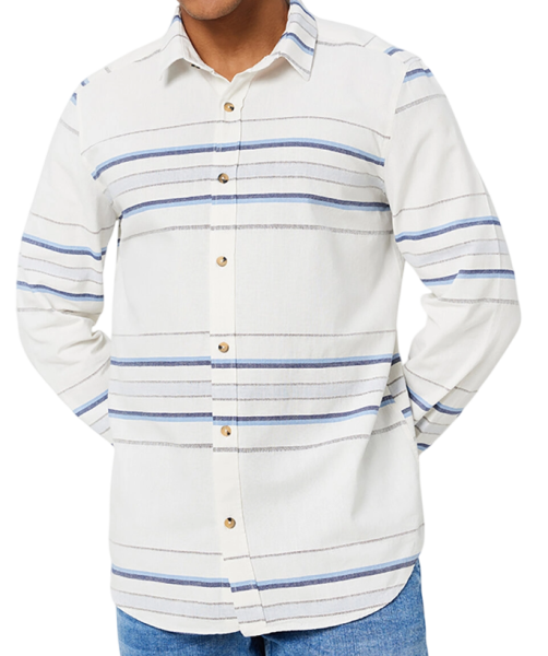 Рубашка в полоску мужская / Молочный / 52