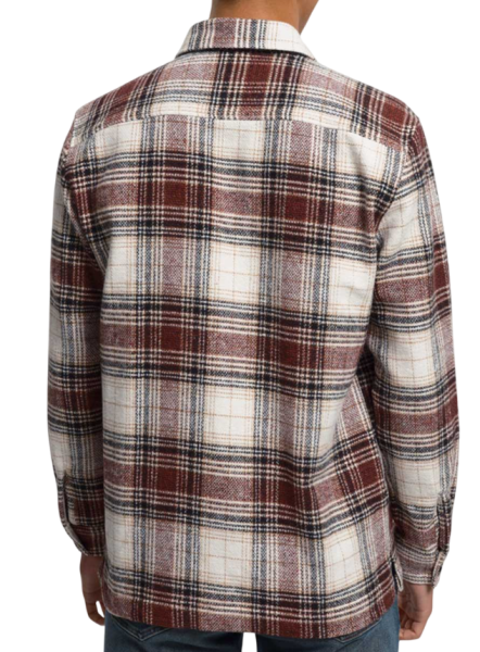 Рубашка в клетку мужская / Коричневый / 46