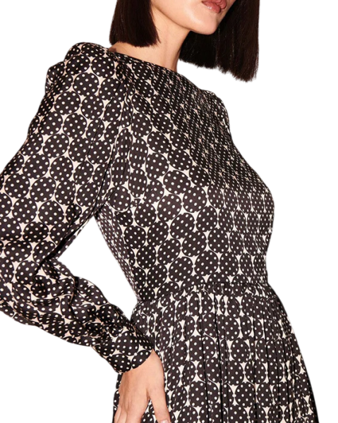 Платье из вискозы с принтом женское / Молочный / 40