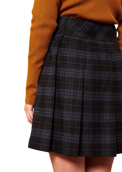 Юбка в клетку женская / Черный / 48