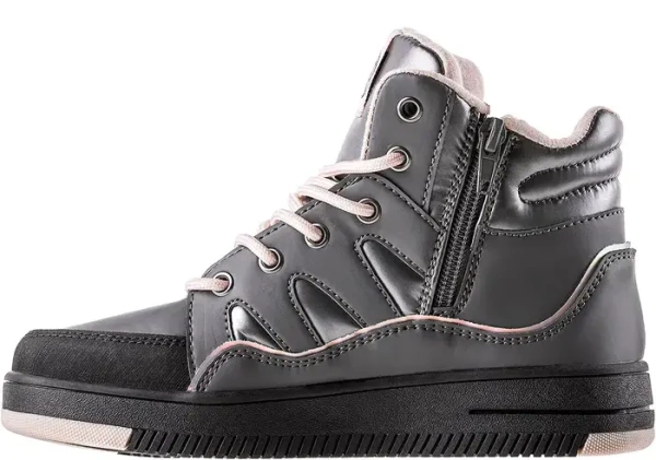 Ботинки на молнии для девочки / Серый / 34