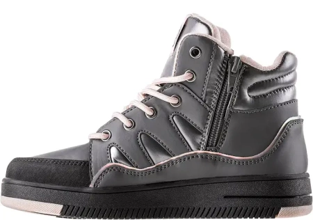 Ботинки на молнии для девочки / Серый / 34