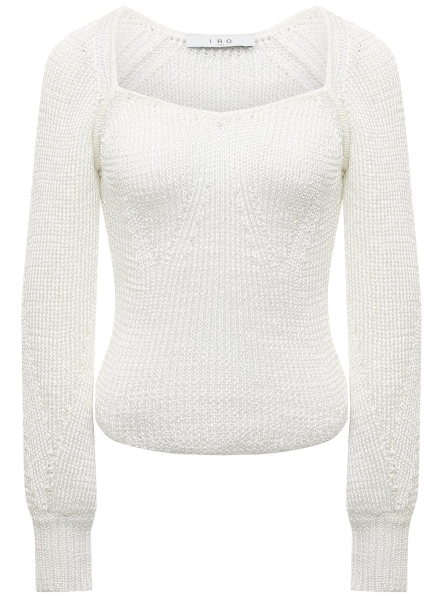 Пуловер женский с фигурным вырезом / Белый / 44