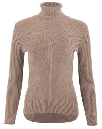 Водолазка в рубчик женская / Бежевый / 48