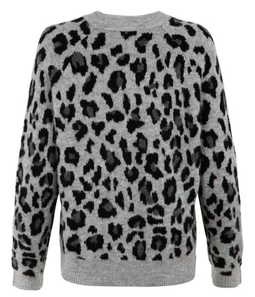 Пуловер с принтом женский  / Темно-серый / 50