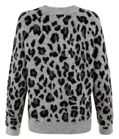 Пуловер с принтом женский  / Темно-серый / 50