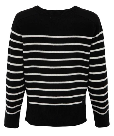 Кардиган в полоску женский / Черно-белый / 50
