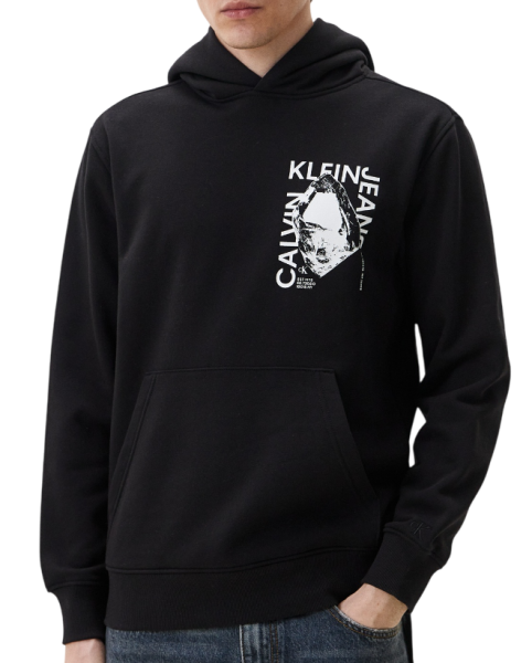 Худи с принтом мужское / Черный / 46