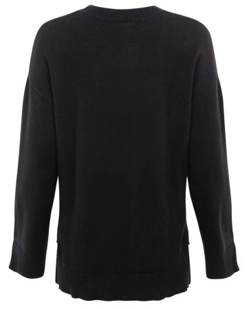Пуловер свободного кроя женский  / Черный / 44