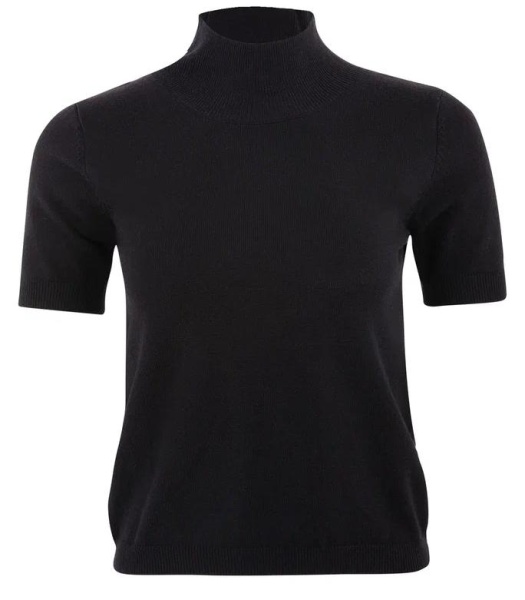 Водолазка с коротким рукавом женская / Черный / 50