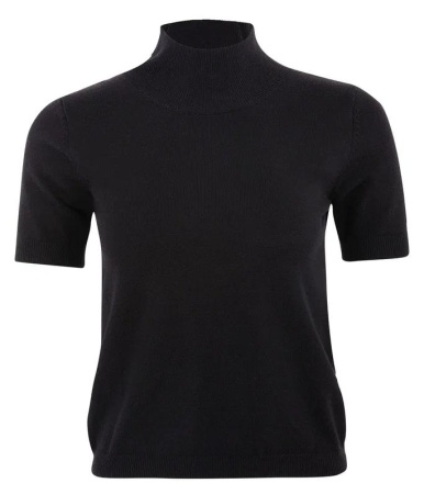 Водолазка с коротким рукавом женская / Черный / 50