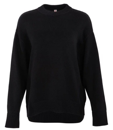 Пуловер свободного кроя женский  / Черный / 46