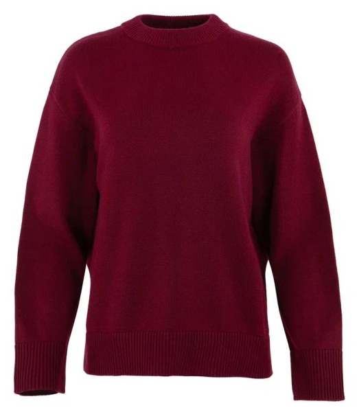 Пуловер свободного кроя женский  / Бордовый / 50