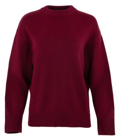 Пуловер свободного кроя женский  / Бордовый / 50