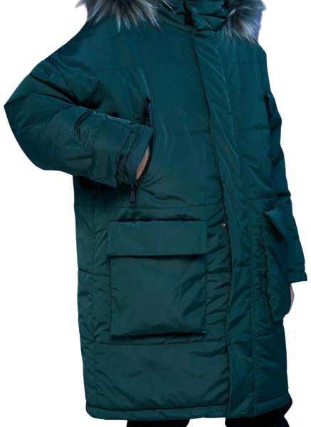 Парка утепленная для мальчика / Зеленый / 122