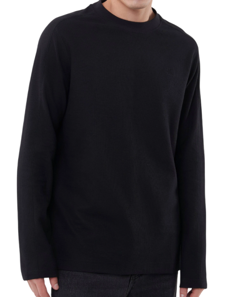 Лонгслив прямого кроя мужской / Черный / 48