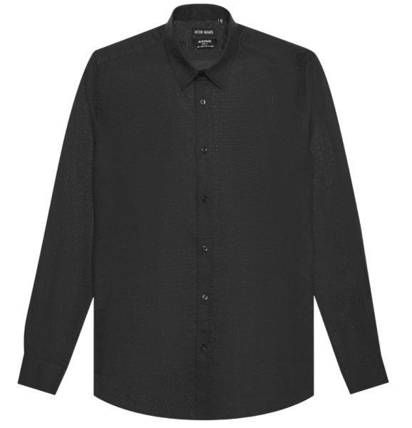 Рубашка прямого кроя мужская / Черный / 46