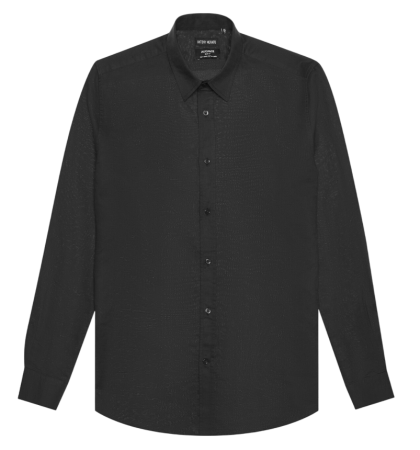 Рубашка прямого кроя мужская / Черный / 46