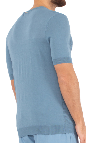 Джемпер с коротким рукавом мужской / Голубой / 48