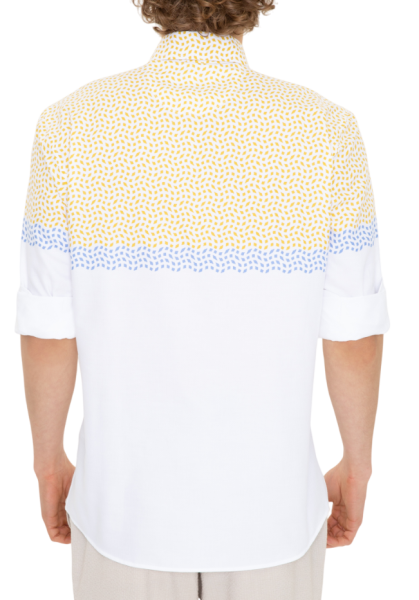 Рубашка хлопковая мужская / Желтый / 44